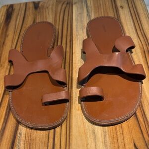 Osklen Women's Brown Leather Slide Sandals - Classic Casual